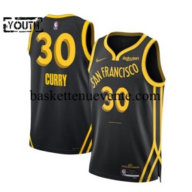 Maillot Basket Golden State Warriors Stephen Curry 30 2023-2024 Nike City Edition Noir Swingman - Enfant